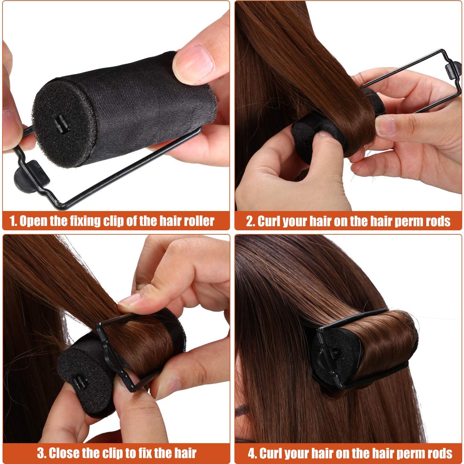 Rulos de Espuma de Satén WILLBOND 40 Piezas Multi-tamaño Negro