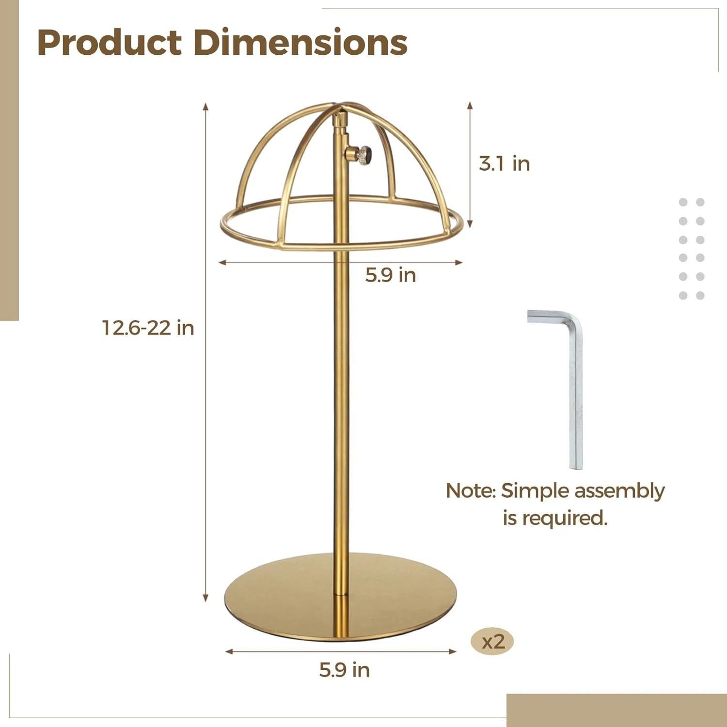 Soportes Ajustables para Sombreros OMISTAR 2 PCS Acero Inoxidable Dorado