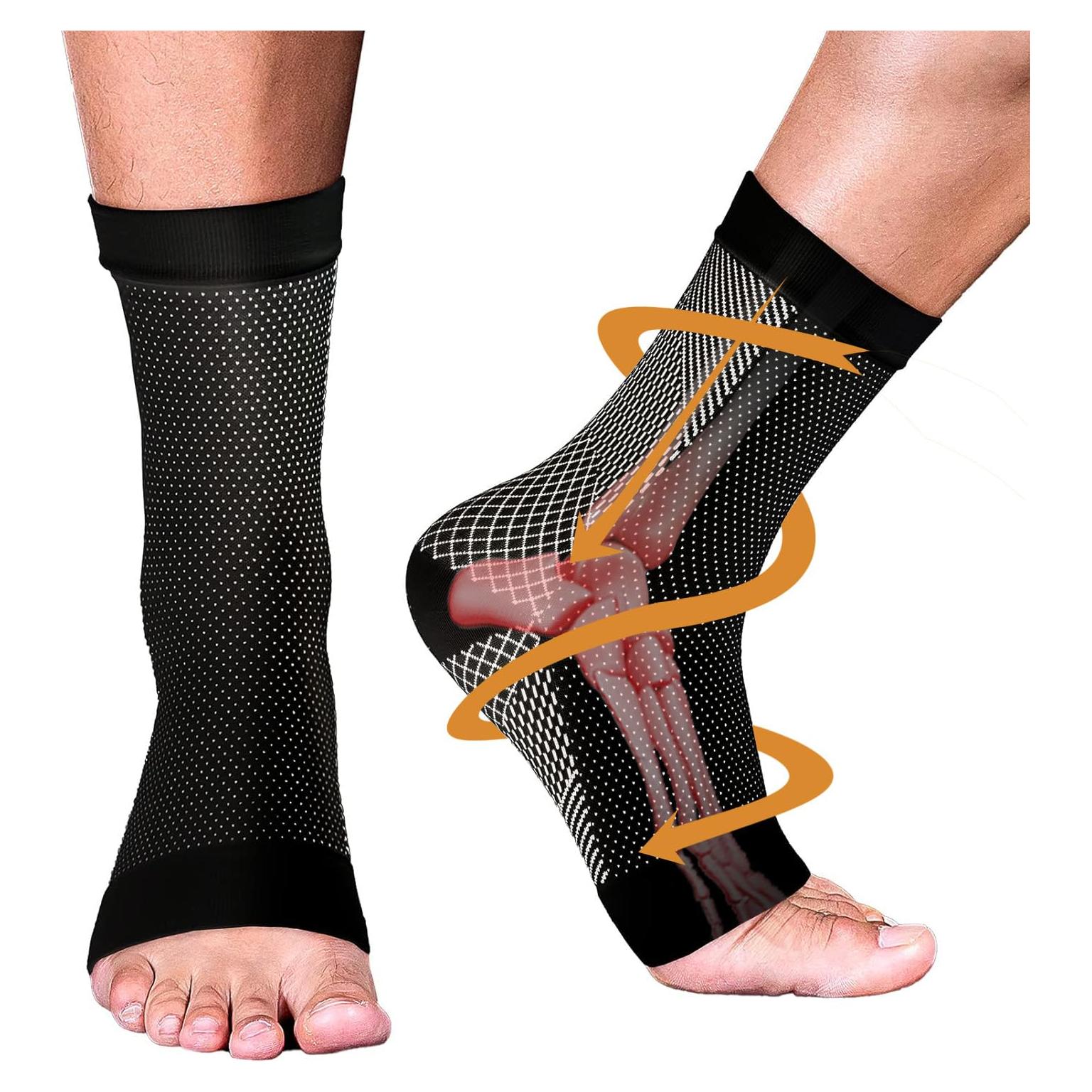 Calcetines de Compresión Vubatin para Neuropatía y Fascitis Plantar - Negro S/M