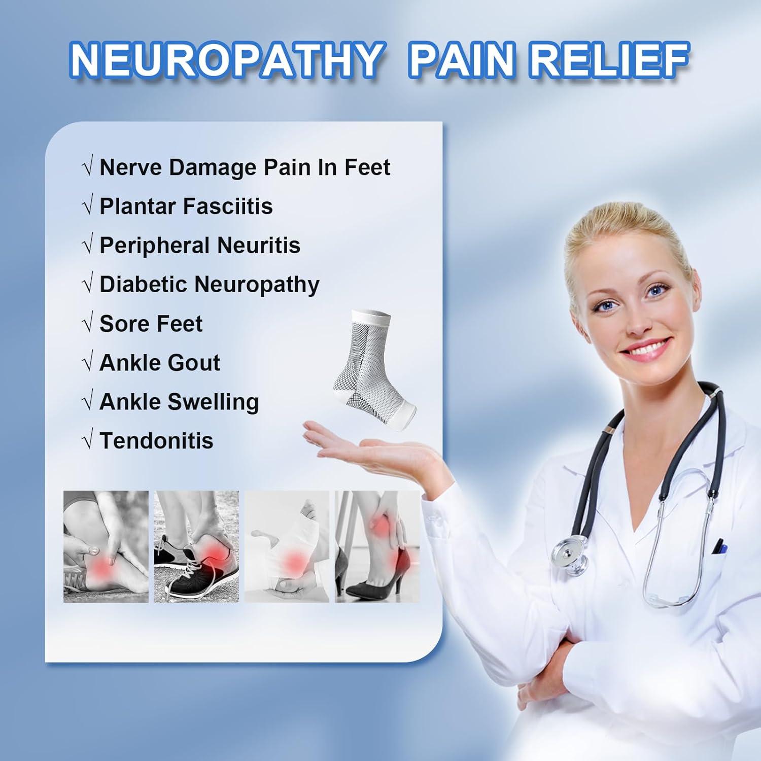 Calcetines de Compresión Vubatin para Neuropatía y Fascitis Plantar - Negro S/M