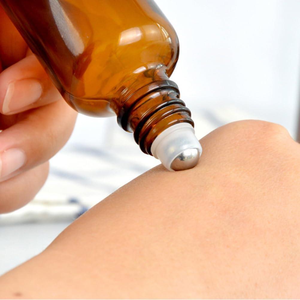 3 Piezas Botellas de Rodillo de Vidrio Ámbar 100ml Happyupcity