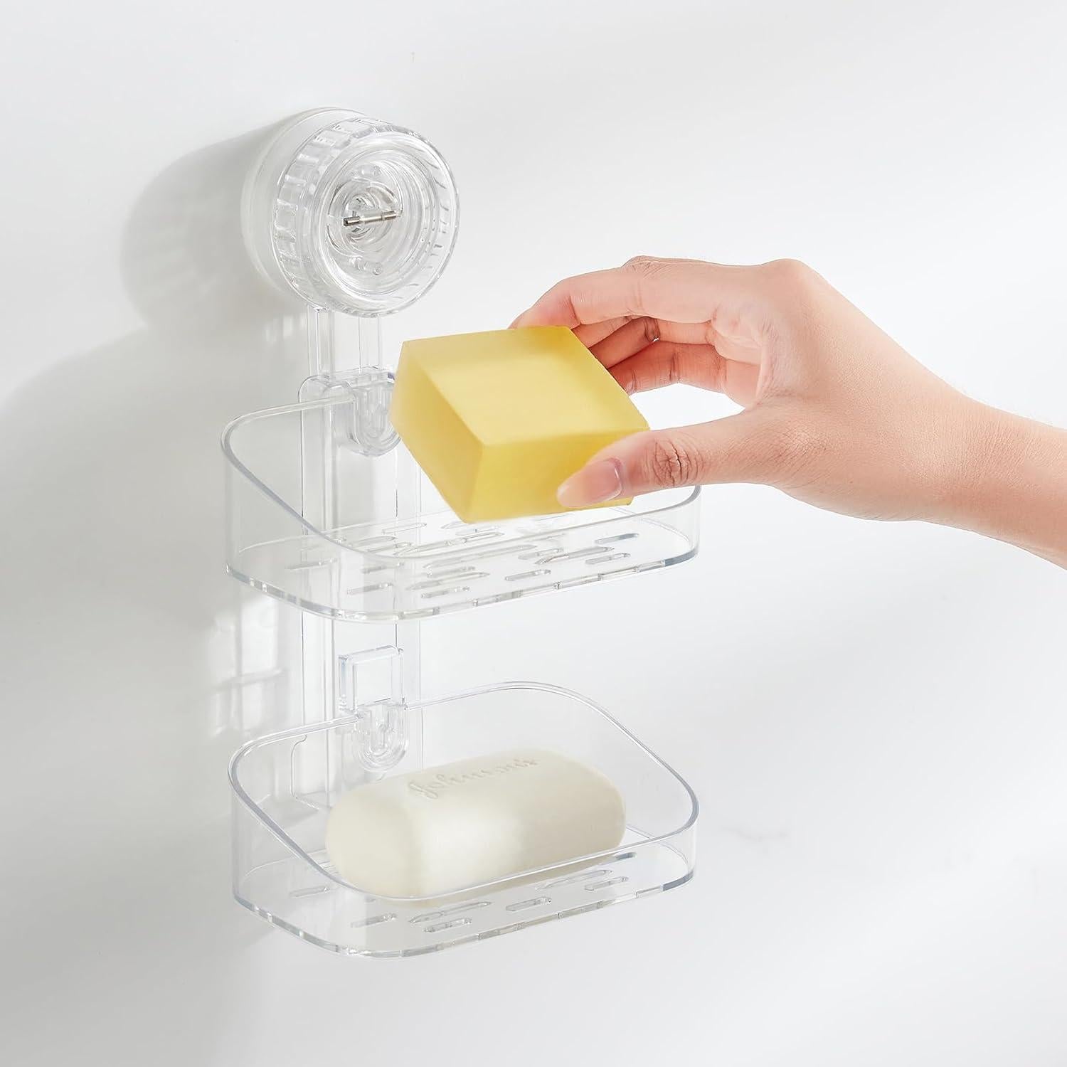 Soporte de Jabón DEEIF Transparente para Ducha con Ventosa