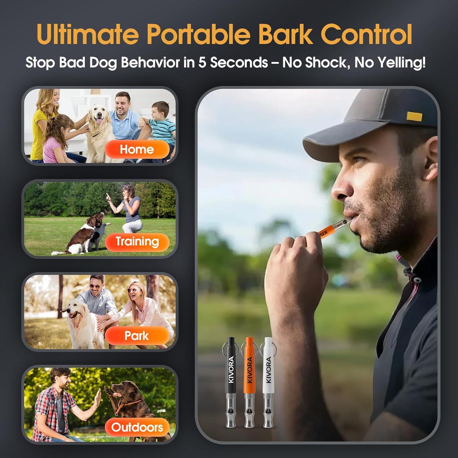 Silbato para Perros KIVORA 4 Pack Ultrasonido Ajustable