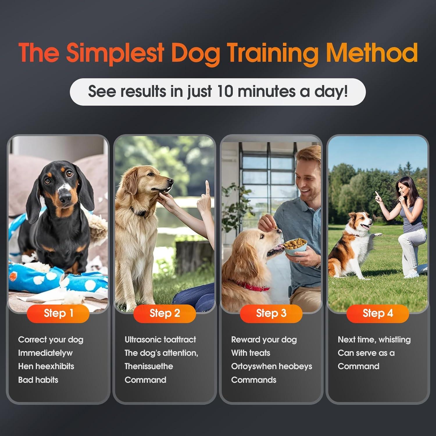 Silbato para Perros KIVORA 4 Pack Ultrasonido Ajustable