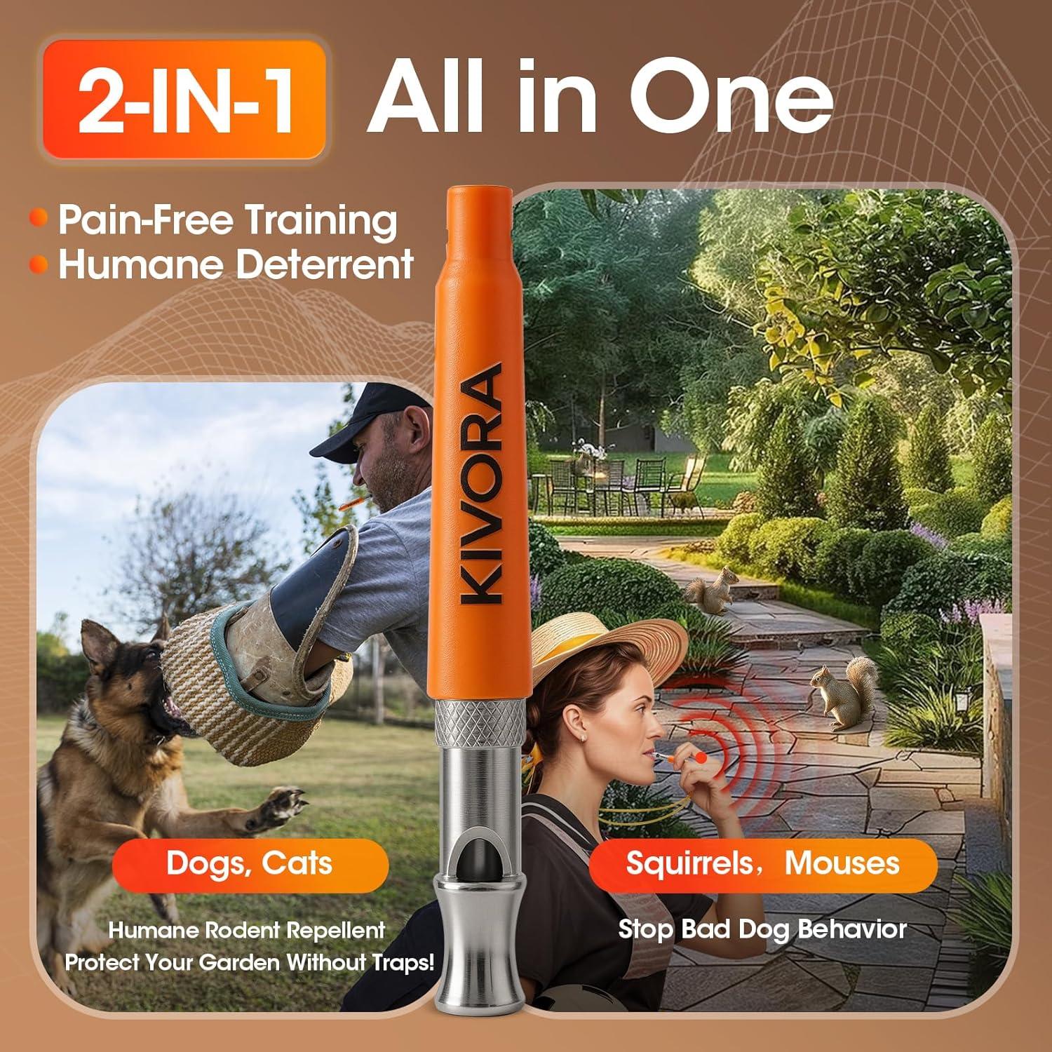 Silbato para Perros KIVORA 4 Pack Ultrasonido Ajustable