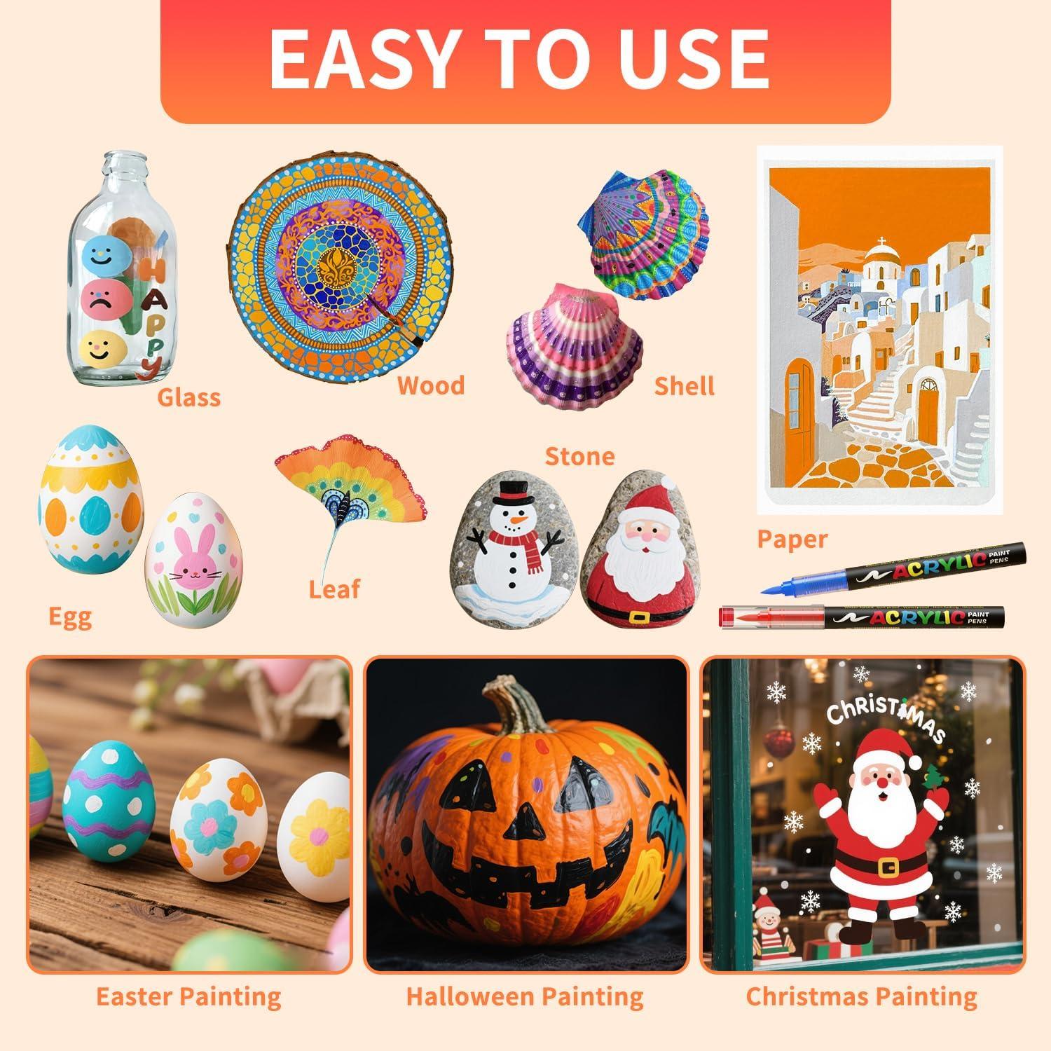 Set de 120 Marcadores de Pintura Acrílica TECADA Multicolor