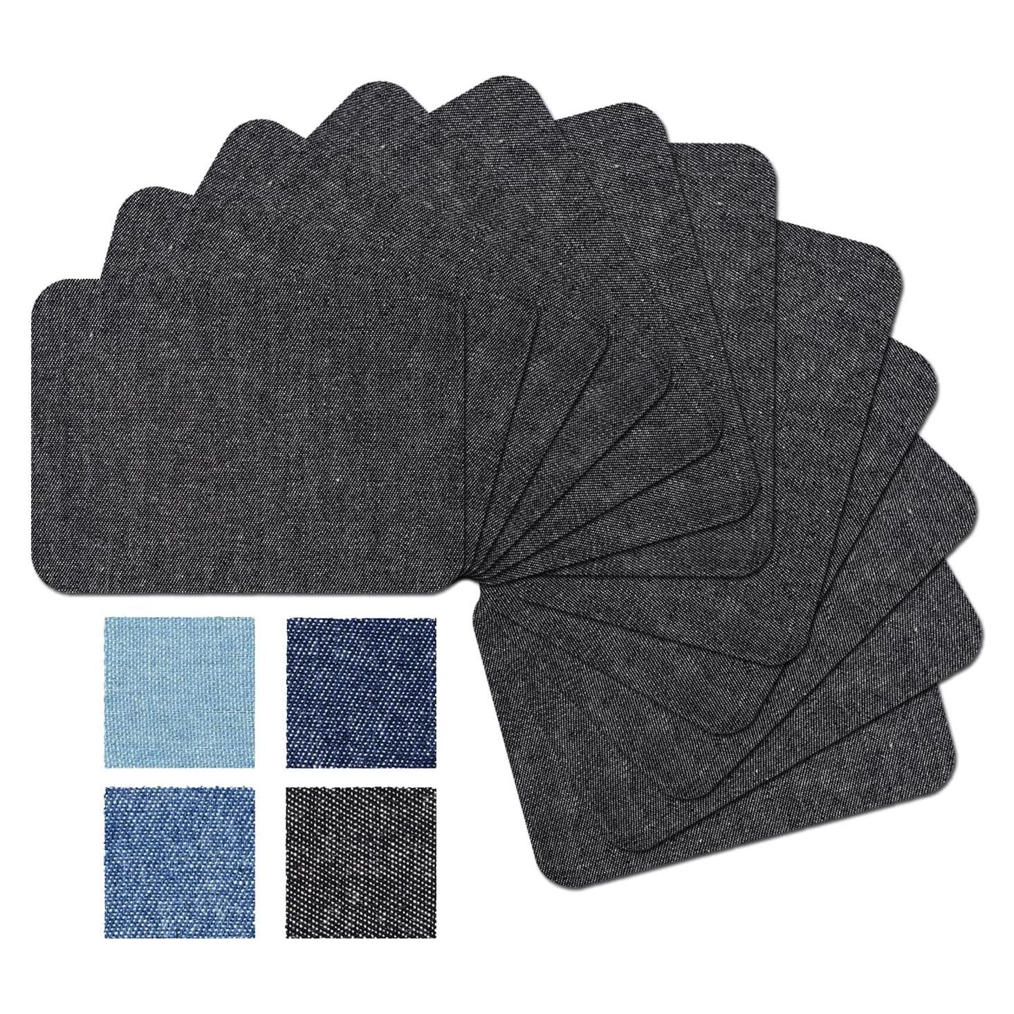 12 Parches de Tela Plancheables Guokuai 7.5x10.5 cm Negro