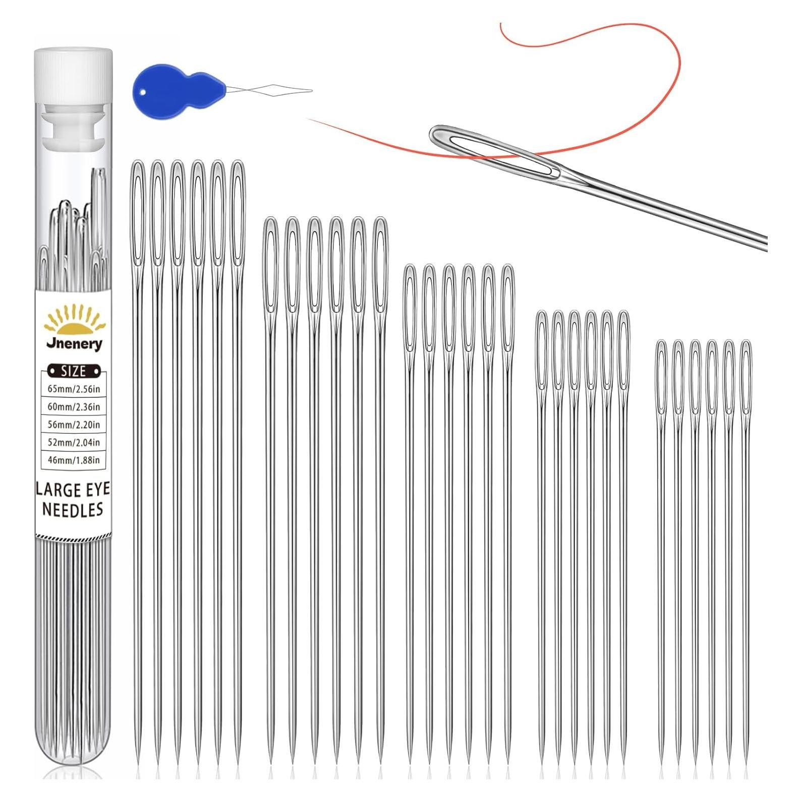 Set de 30 Agujas de Coser JNENERY con Enhebrador y 5 Tamaños