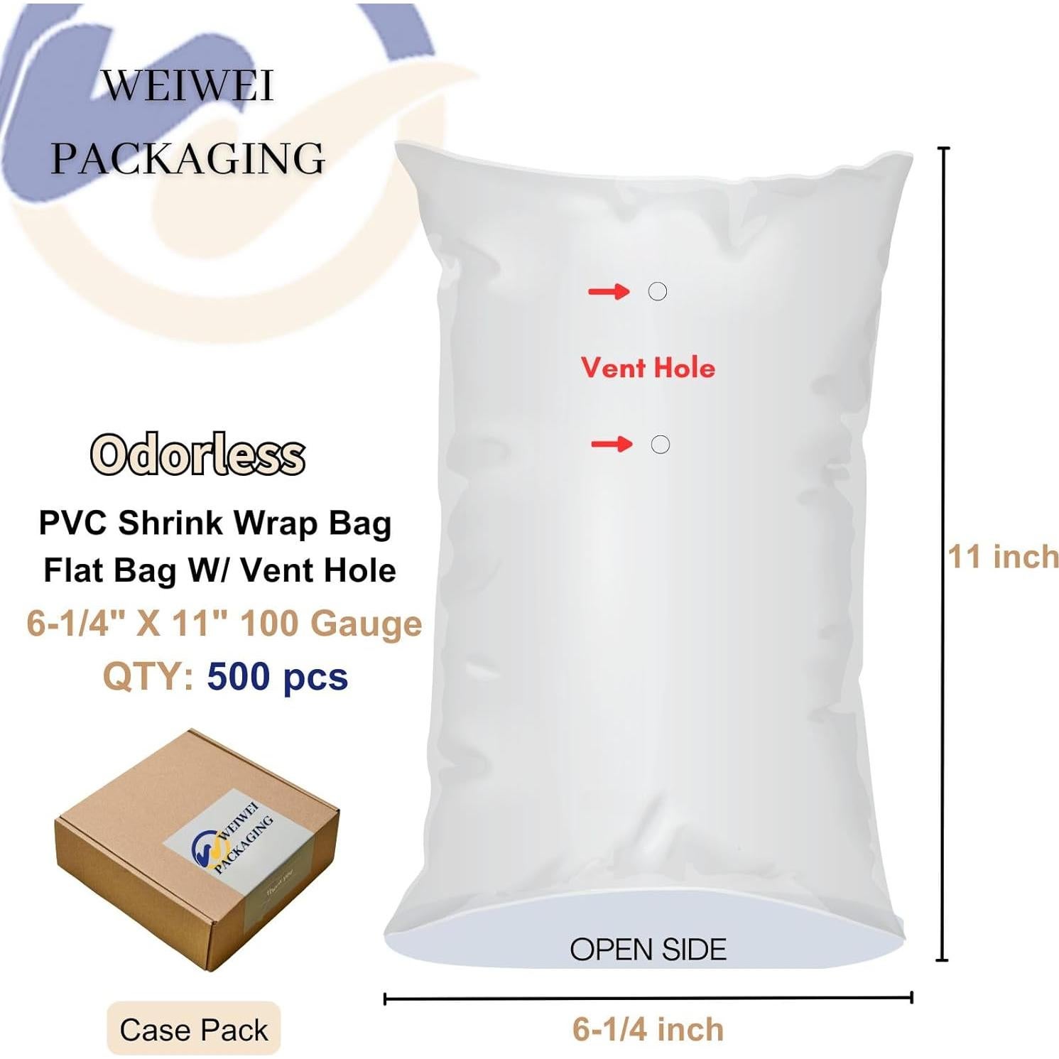 Bolsas de Encofrado Térmico WEIWEI 6.25x28 cm Sin Olor 500 PCS