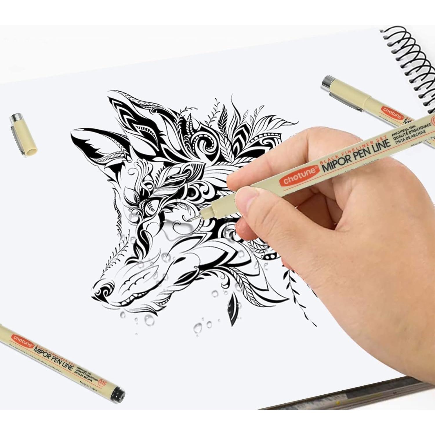 Juego de 3 Bolígrafos Fineliner GETHPEN 0.25-0.55mm Negro