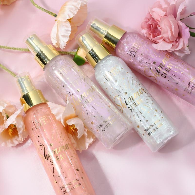 Spray de Brillo Corporal USHAS 105.2 ml - Secado Rápido para Maquillaje