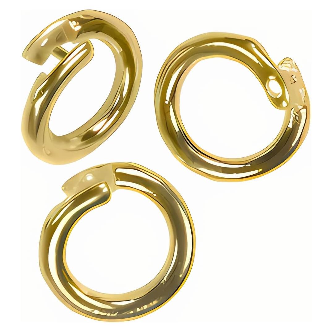 Anillas de Cierre Redondas uGems 14KGP Plata Esterlina 8mm (3 Pzas)