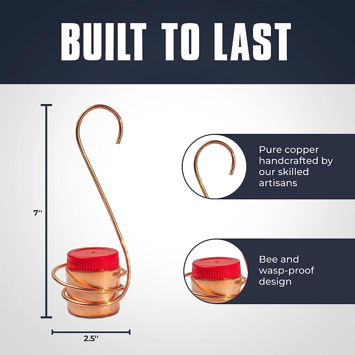 Alimentador de Colibríes Colgante de Cobre Monarch Abode - Paquete de 2