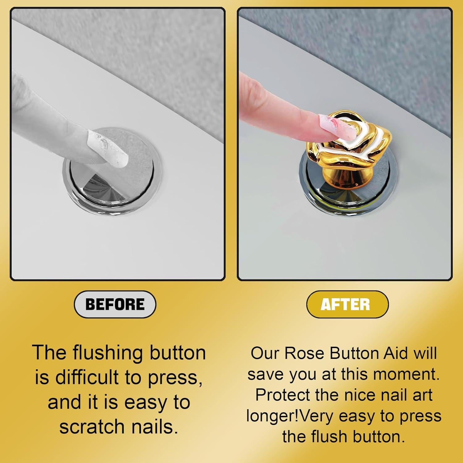 4 Piezas Botón de Tanque de Inodoro Oro XQIGI - Accesorio Decorativo