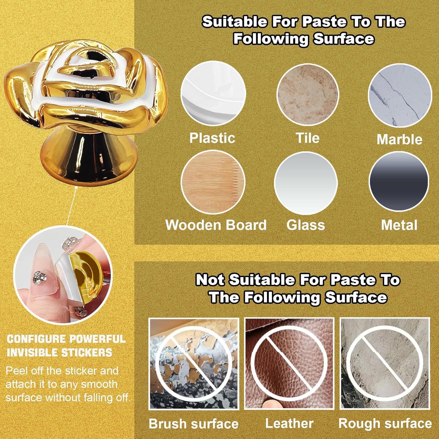 4 Piezas Botón de Tanque de Inodoro Oro XQIGI - Accesorio Decorativo