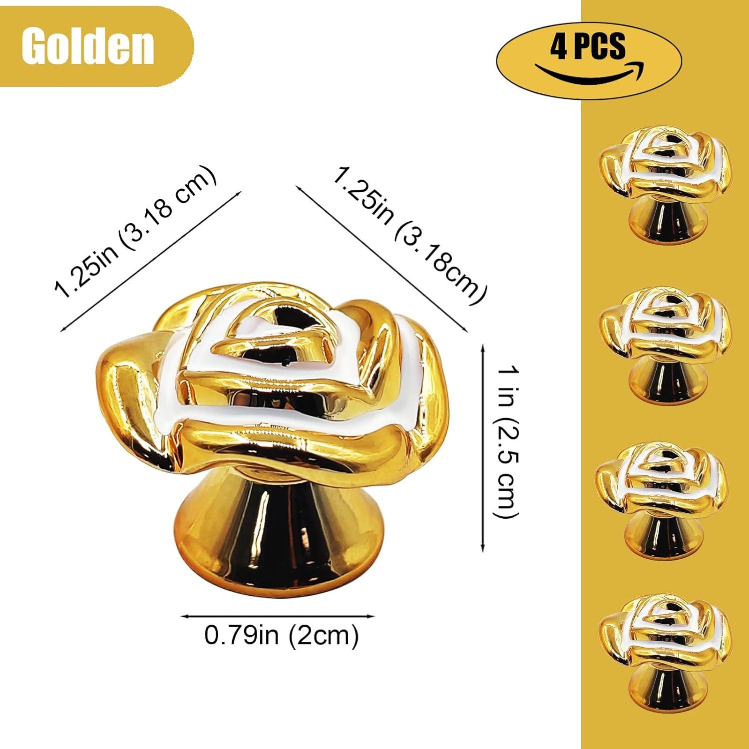 4 Piezas Botón de Tanque de Inodoro Oro XQIGI - Accesorio Decorativo