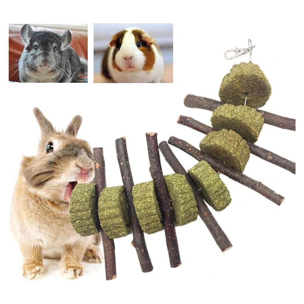 Juguetes de Masticar para Conejos PeSandy - Heno Timothy y Madera