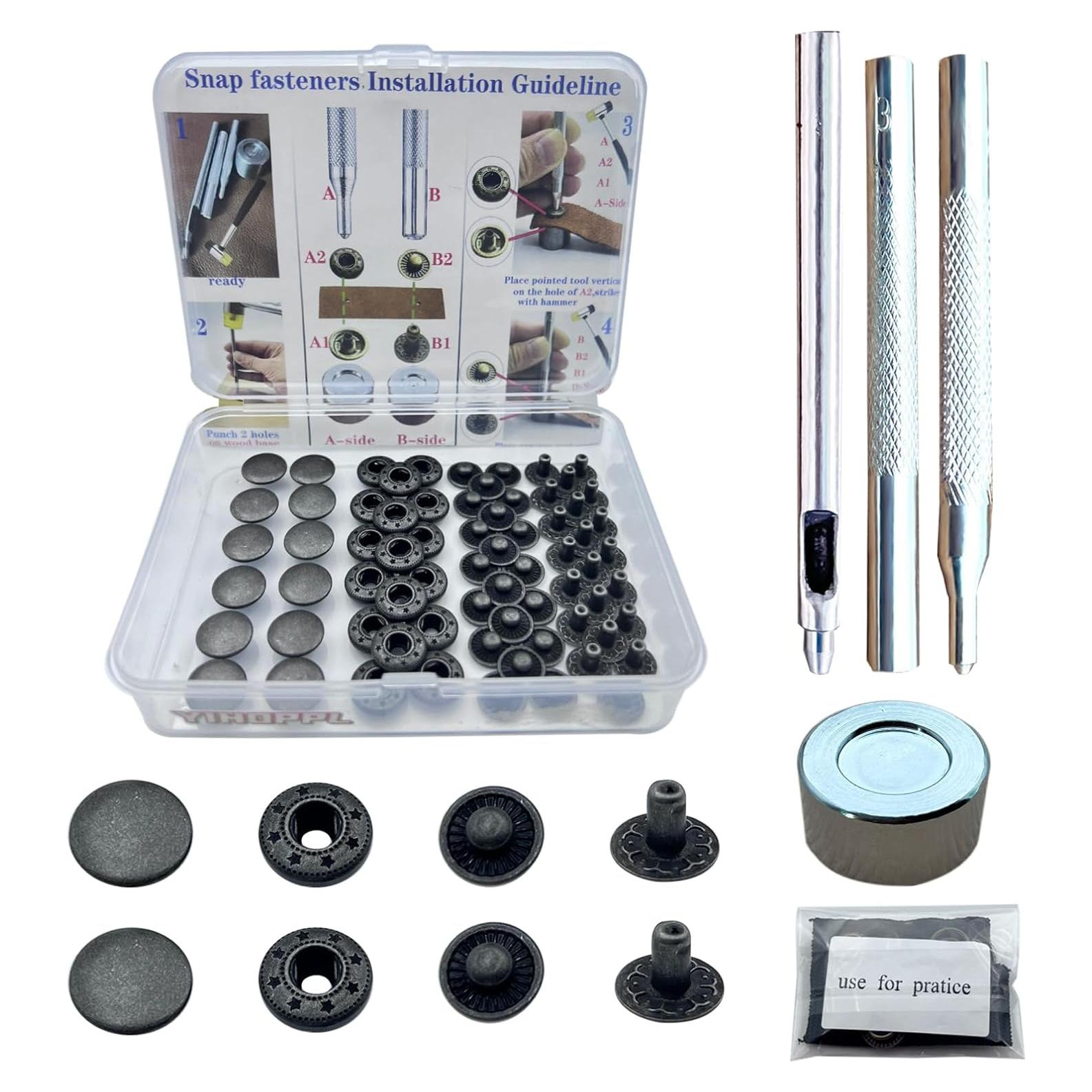 Kit de broches de presión YIHOPPL 12.5mm/15mm latón 26 juegos