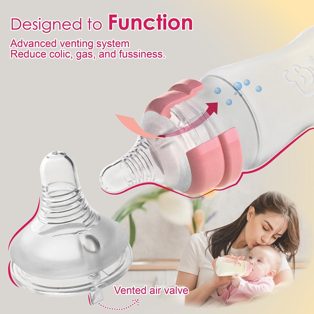 Botellas de Silicona Nenesupply 8oz Anticólicos para Bebés