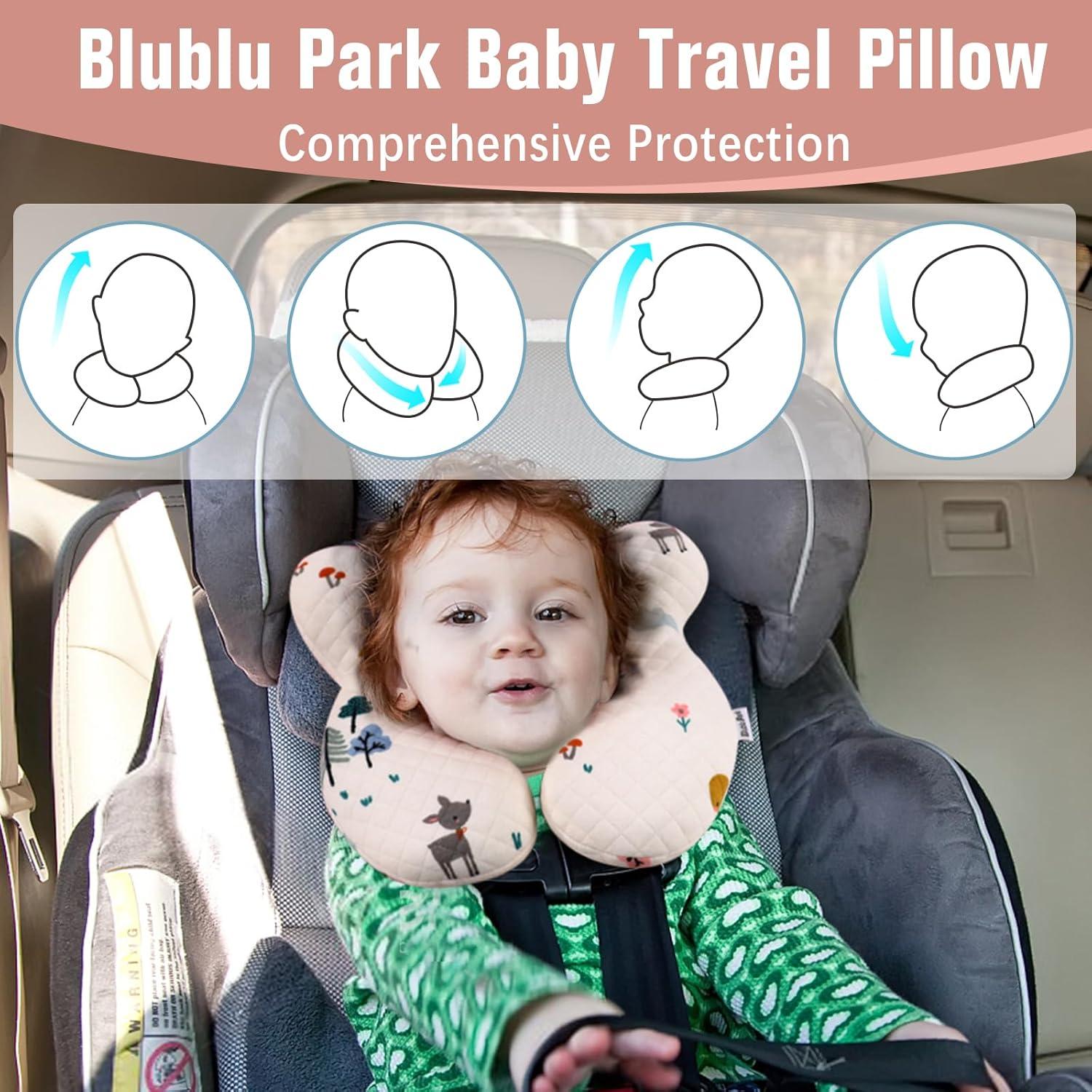 Almohada de Viaje para Bebés Blublu Park - Soporte Suave 28x25 cm