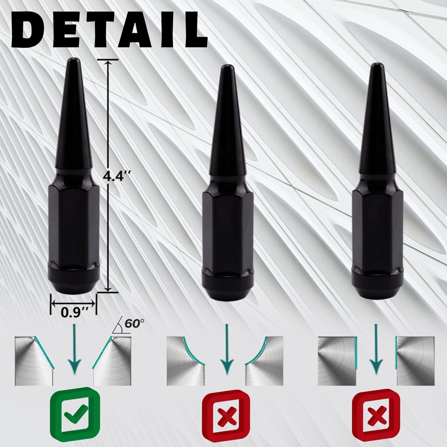 Juego de 24 Tuercas de Púa Mardarth M14x1.5 Asiento Cónico