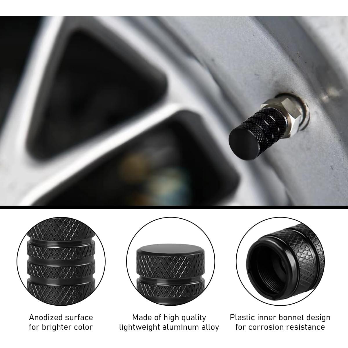 5 Tapones de Válvula de Neumático de Coche Povtii Negro