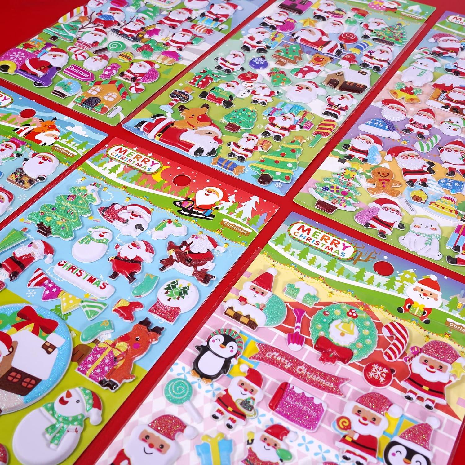 Pegatinas Esponjosas de Navidad SHANGRLA 3D - 8 Hojas Brillantes