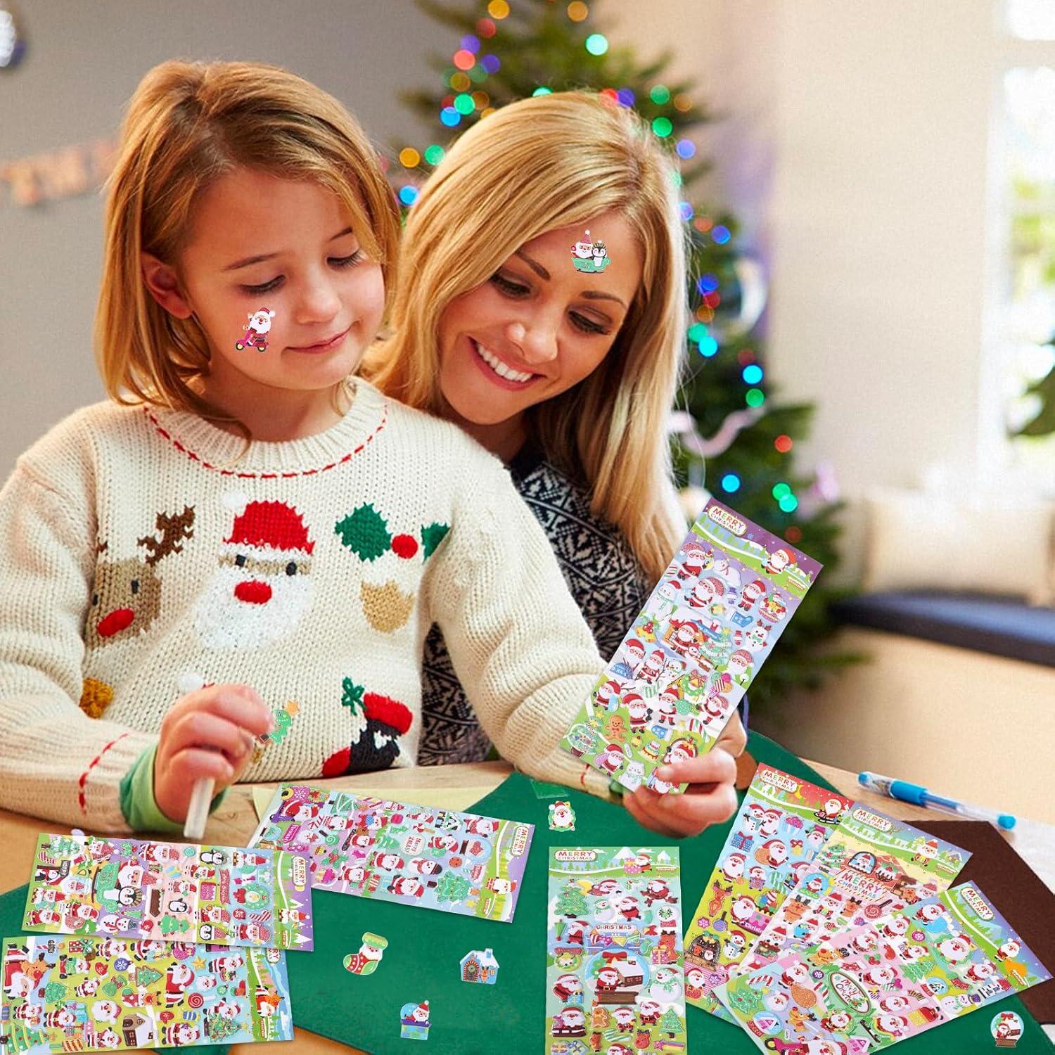 Pegatinas Esponjosas de Navidad SHANGRLA 3D - 8 Hojas Brillantes