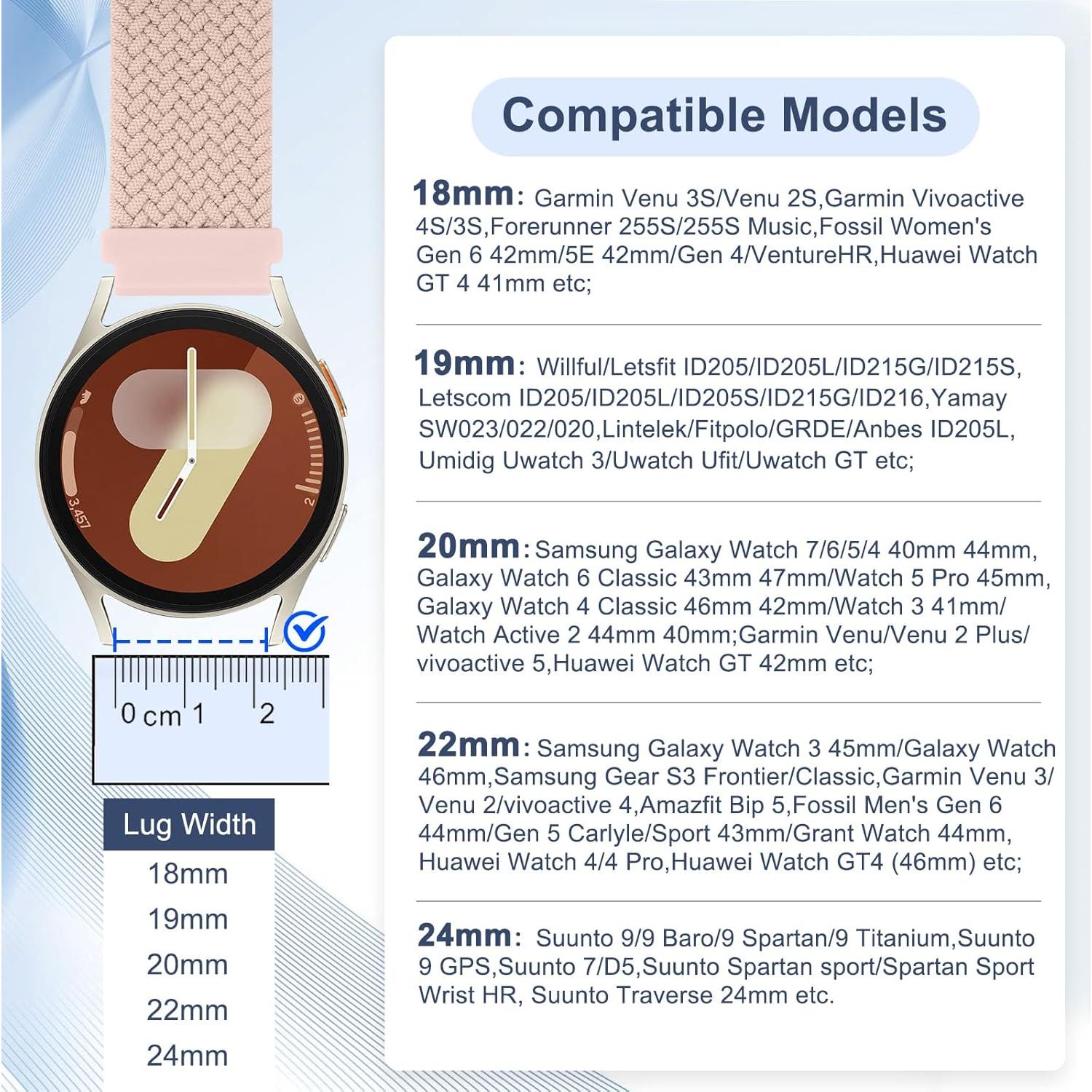 Paquete de 2 bandas trenzadas 18mm Relting - Nylon suave ajustable