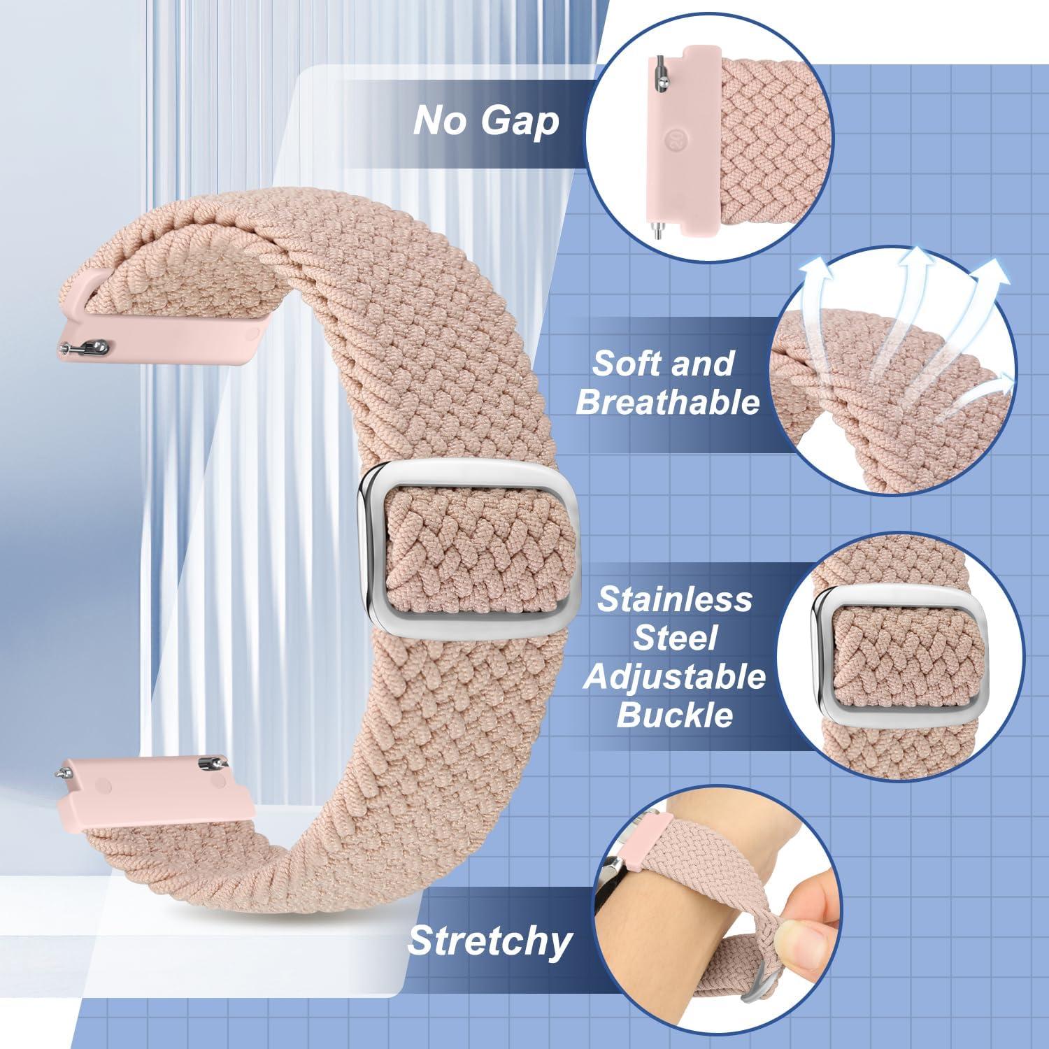 Paquete de 2 bandas trenzadas 18mm Relting - Nylon suave ajustable