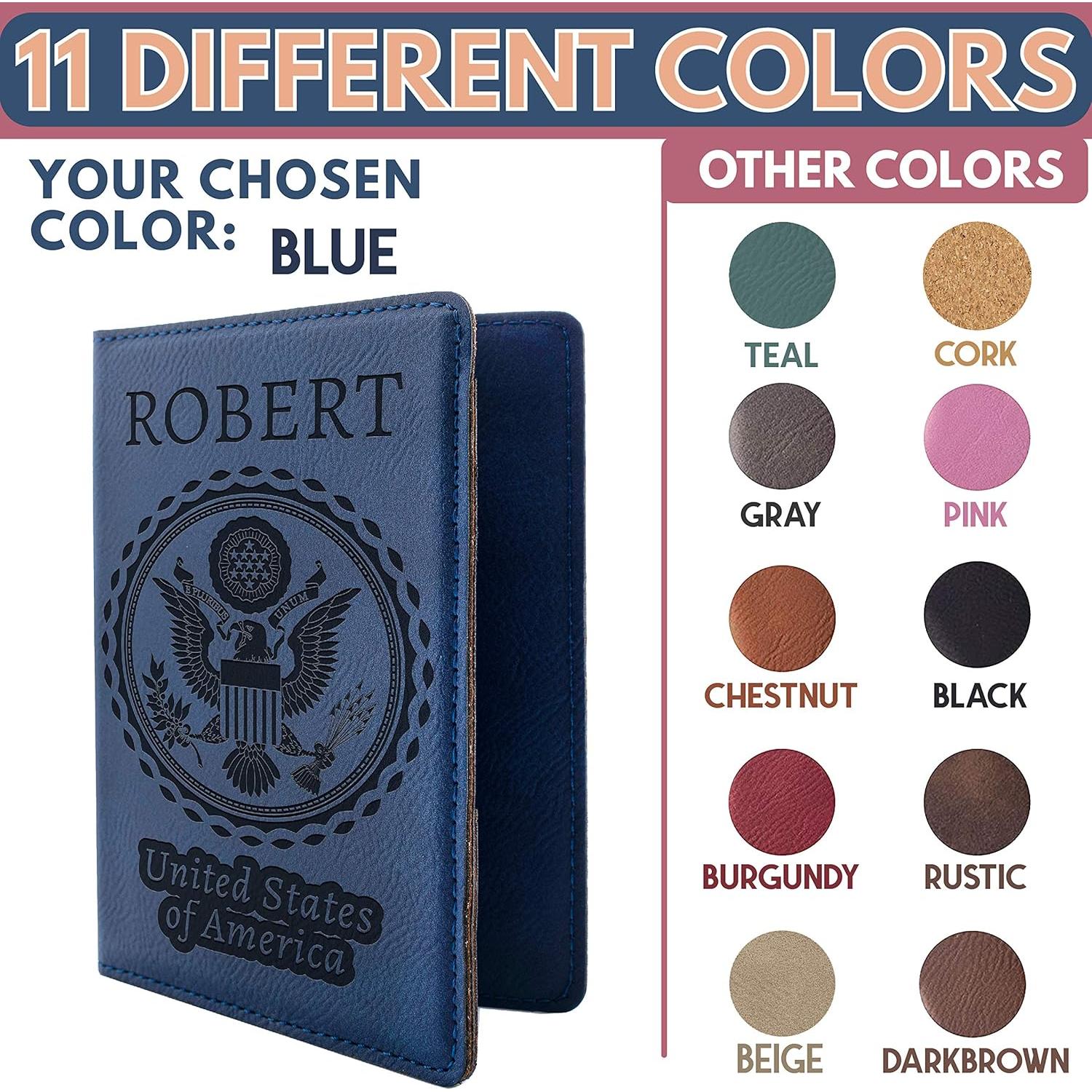 Portapasaportes Personalizado P Lab - Funda de Cuero Sintético Azul