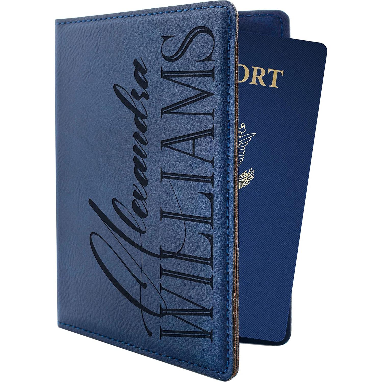 Portapasaportes Personalizado P Lab - Funda de Cuero Sintético Azul
