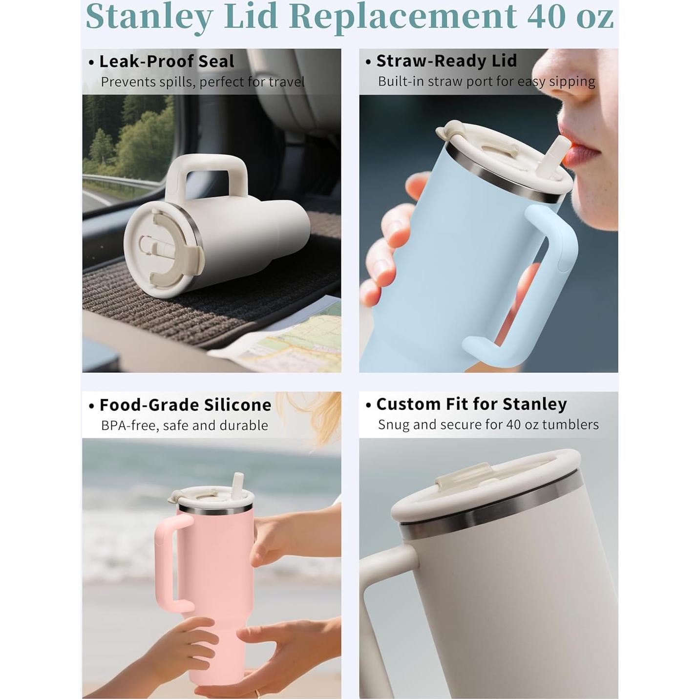 Tapa de Reemplazo Gybahy para Vaso Stanley 40 oz - 2 Paquetes