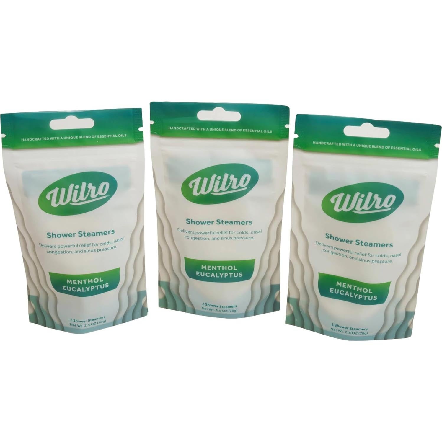 Vapor de Ducha Aromático Wilro Eucalipto Mentolado 3 Paquetes