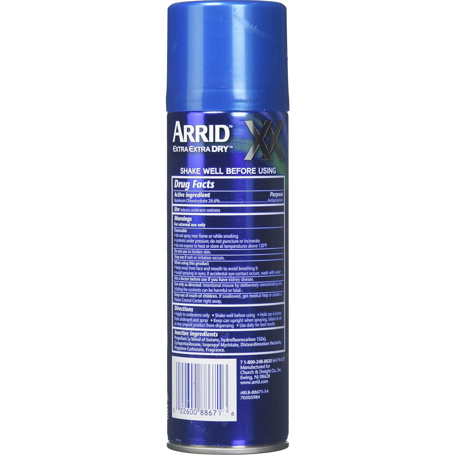 Desodorante Antitranspirante en Spray ARRID Ultra Clear 170 g x6