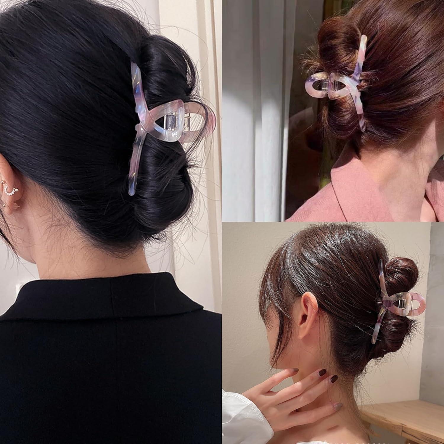 Pinzas para el cabello Textention de acetato de celulosa 10.67 cm - Paquete de 3