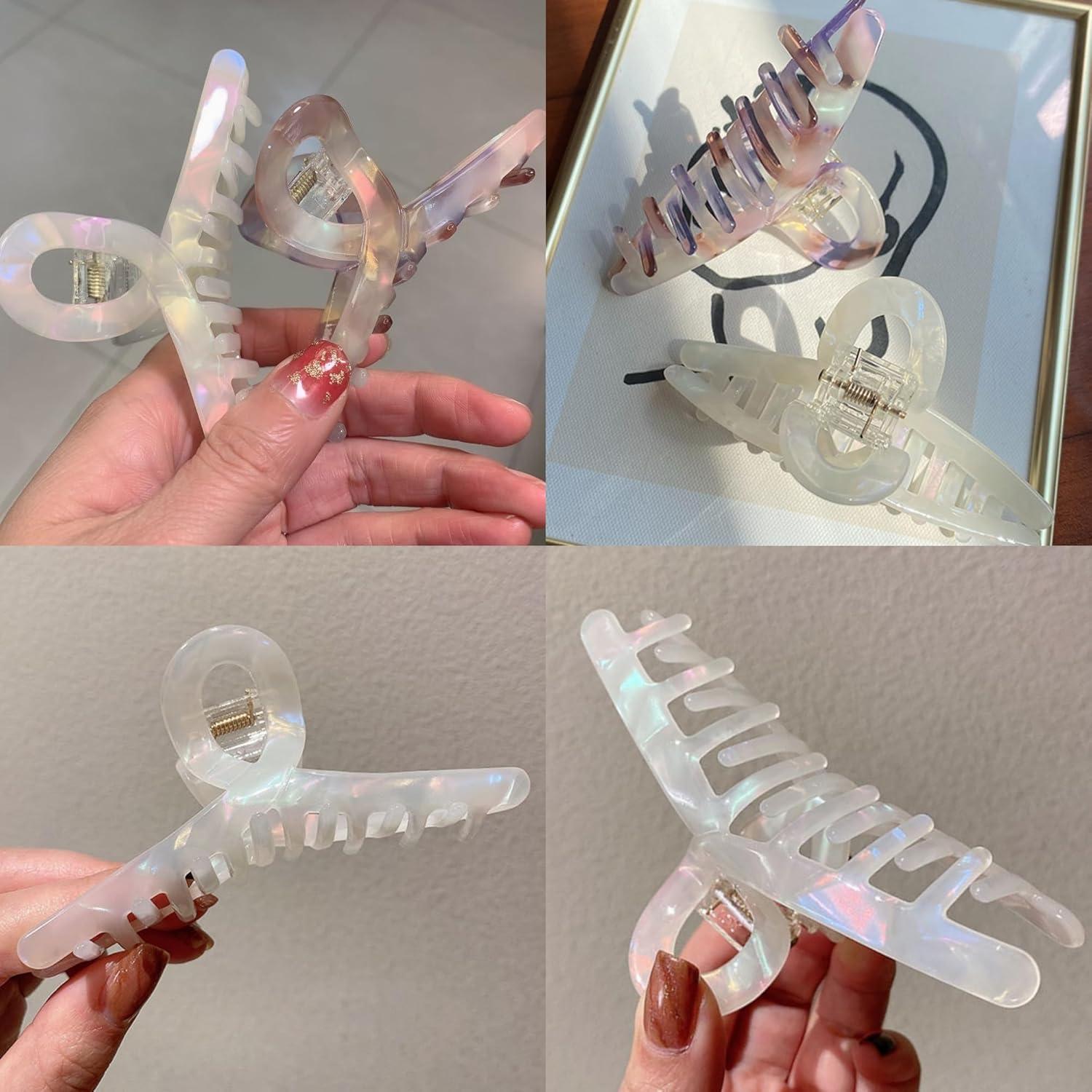 Pinzas para el cabello Textention de acetato de celulosa 10.67 cm - Paquete de 3