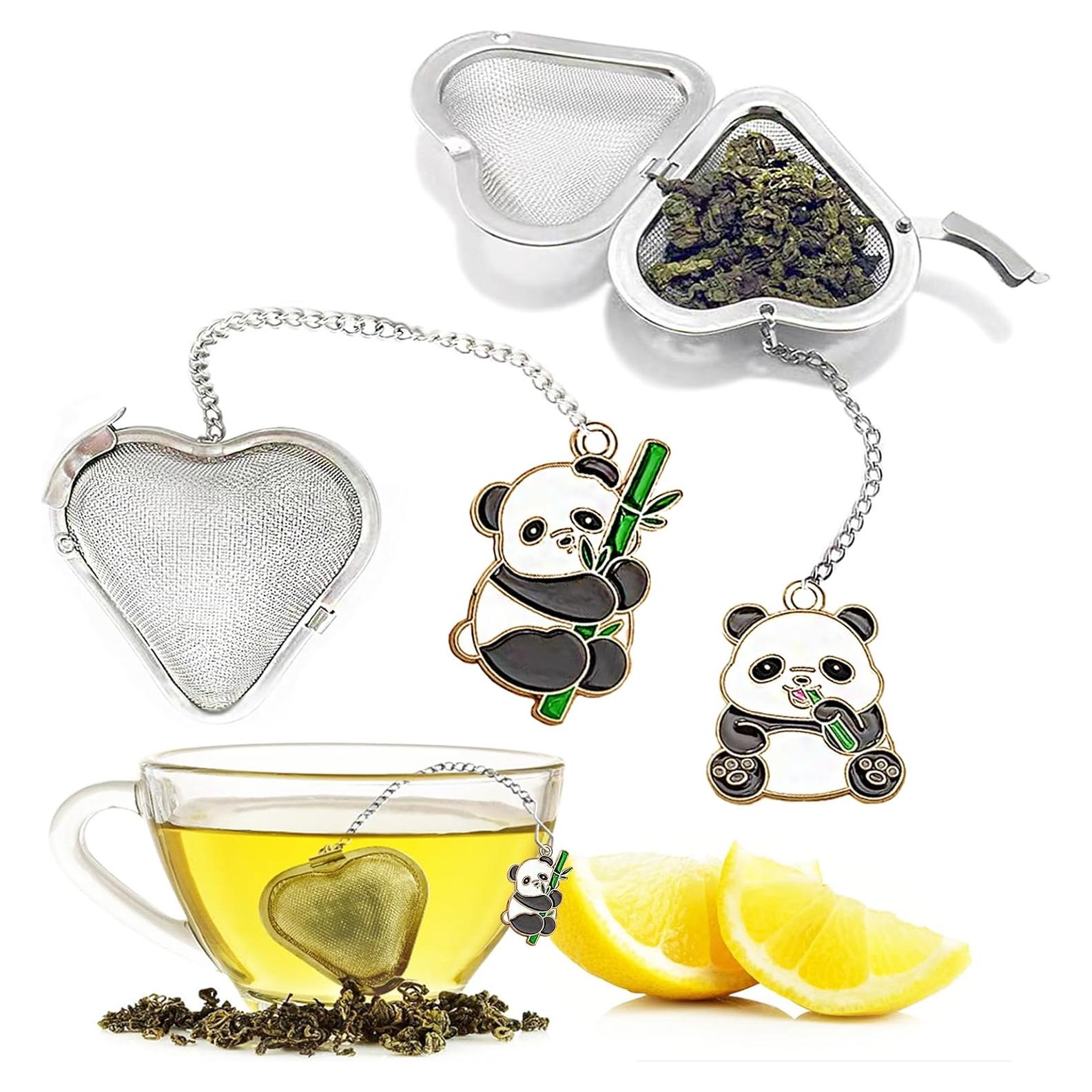 Infusores de Té de Acero Inoxidable HADEWEITE - 2 Pandas Lindos