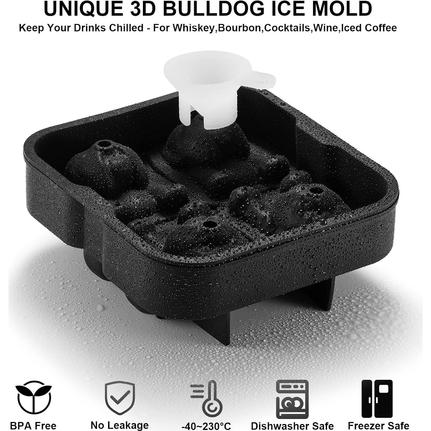 Molde de Hielo Bulldog Nax Caki 3D Grande 6.1 cm Silicona