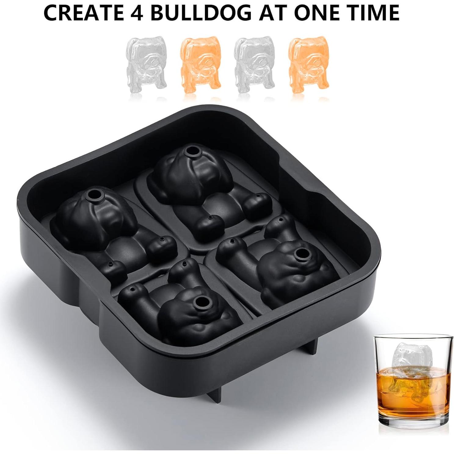 Molde de Hielo Bulldog Nax Caki 3D Grande 6.1 cm Silicona