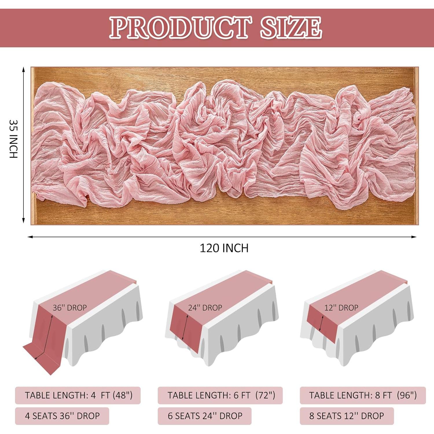 Caminito de Mesa de Gasa Rosa Polvoriento 3m HOMEBROS