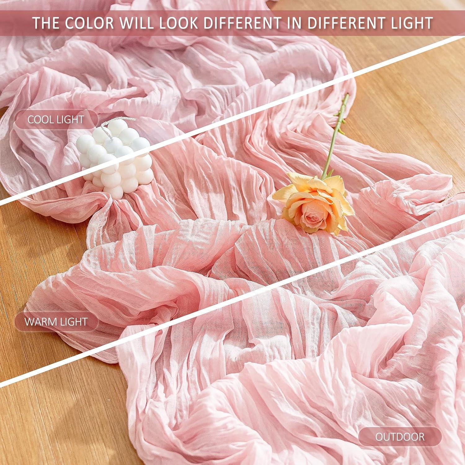 Caminito de Mesa de Gasa Rosa Polvoriento 3m HOMEBROS