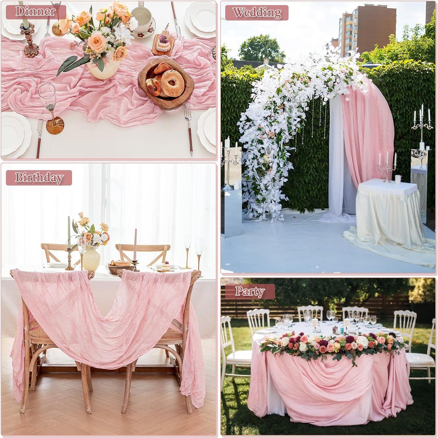 Caminito de Mesa de Gasa Rosa Polvoriento 3m HOMEBROS