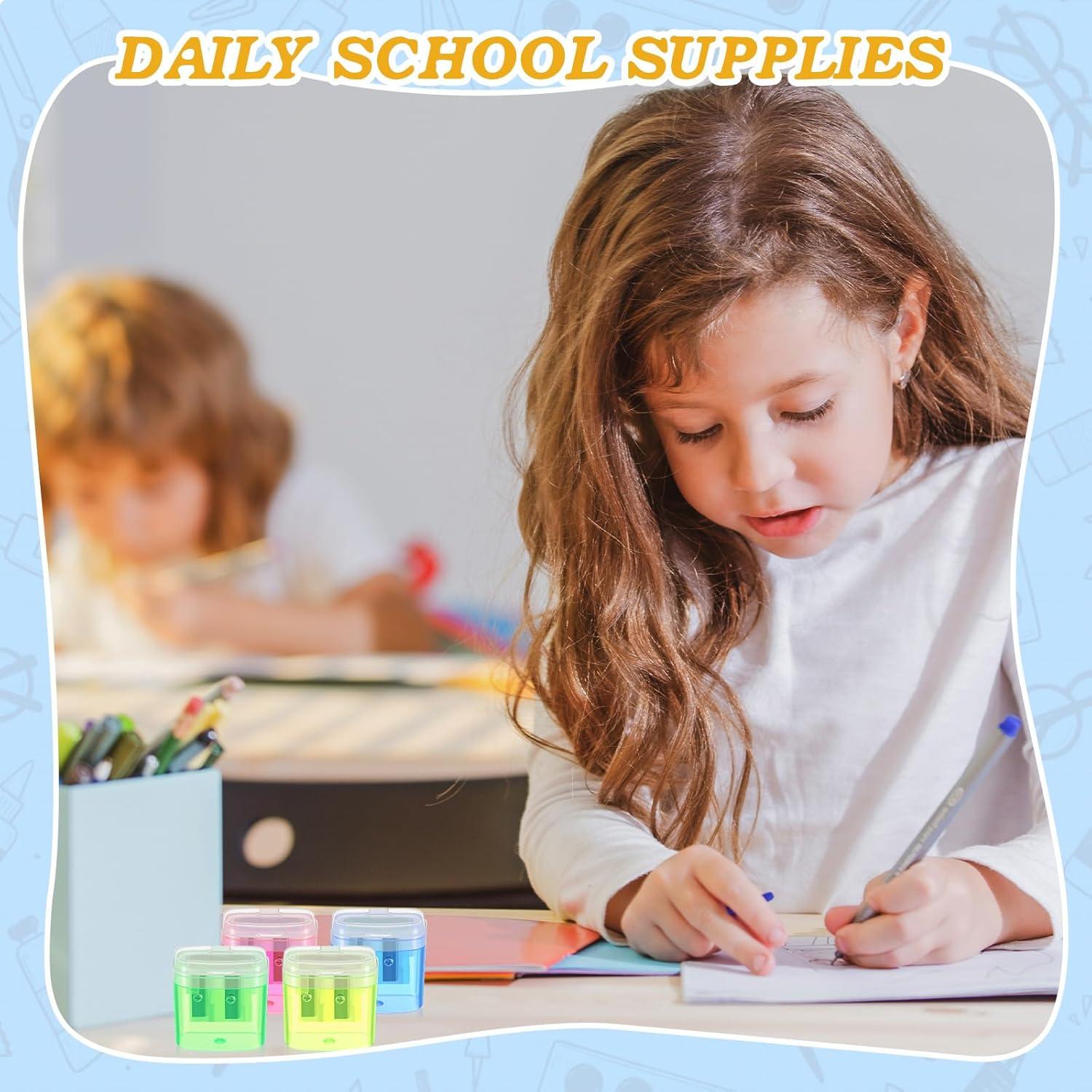 12 Sacapuntas Manuales Lincia Doble Orificio Colores Variados