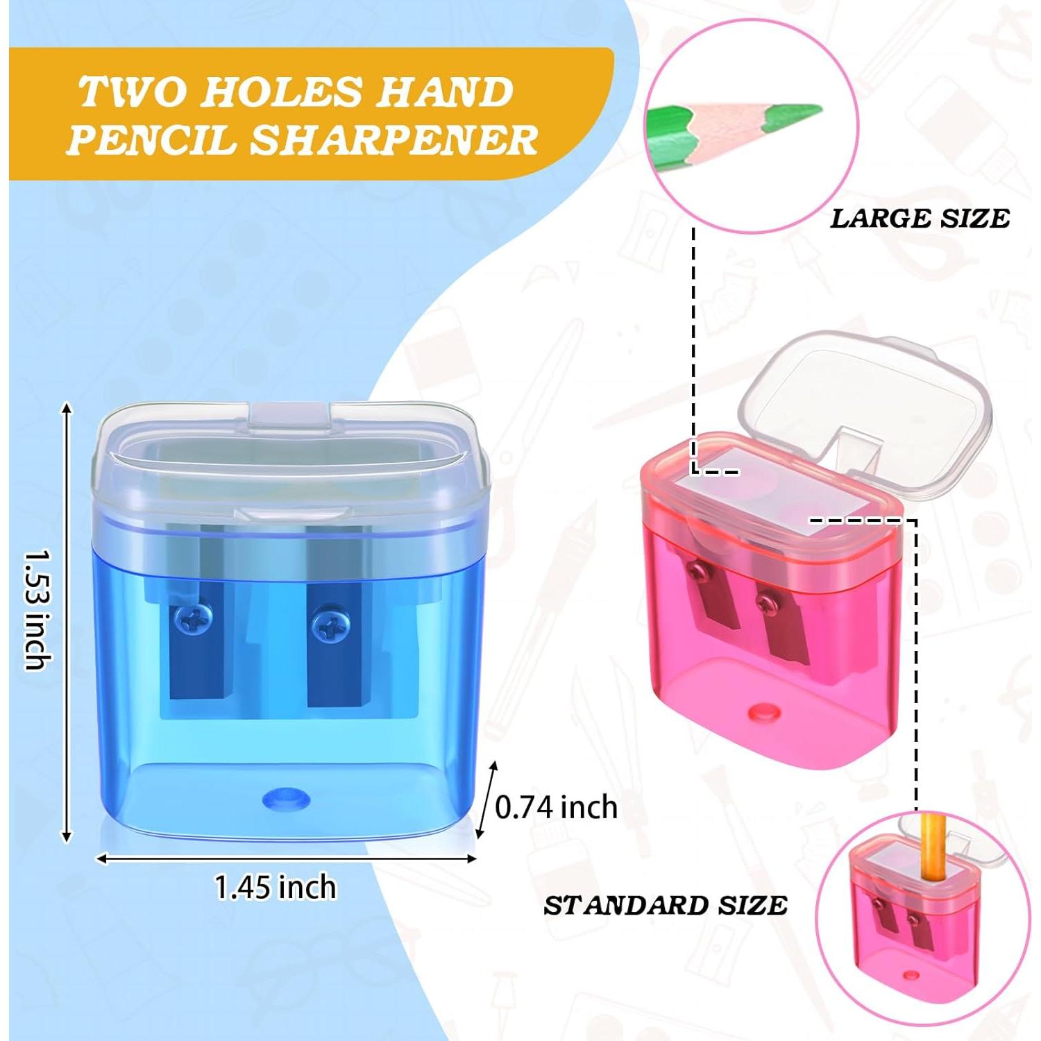 12 Sacapuntas Manuales Lincia Doble Orificio Colores Variados