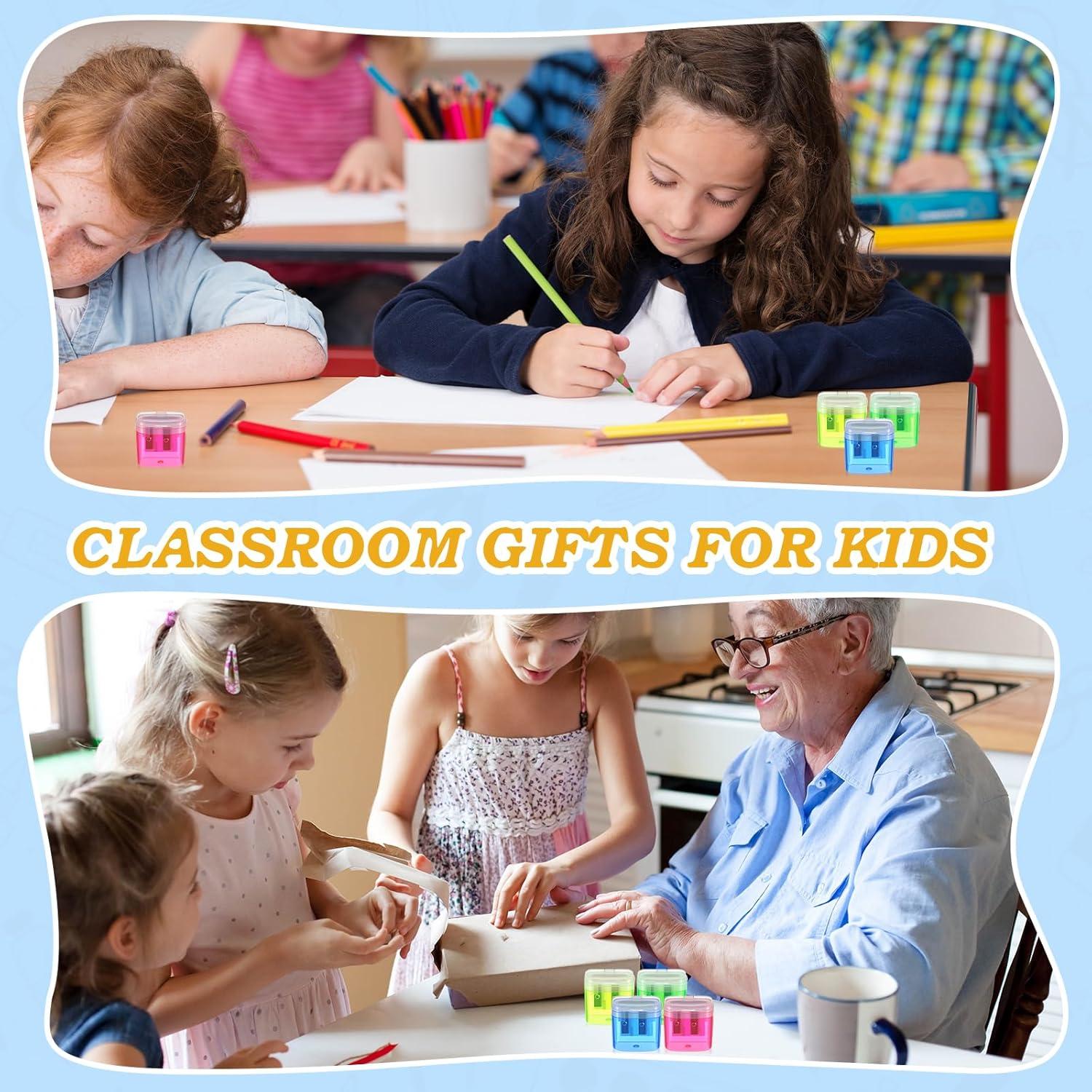 12 Sacapuntas Manuales Lincia Doble Orificio Colores Variados