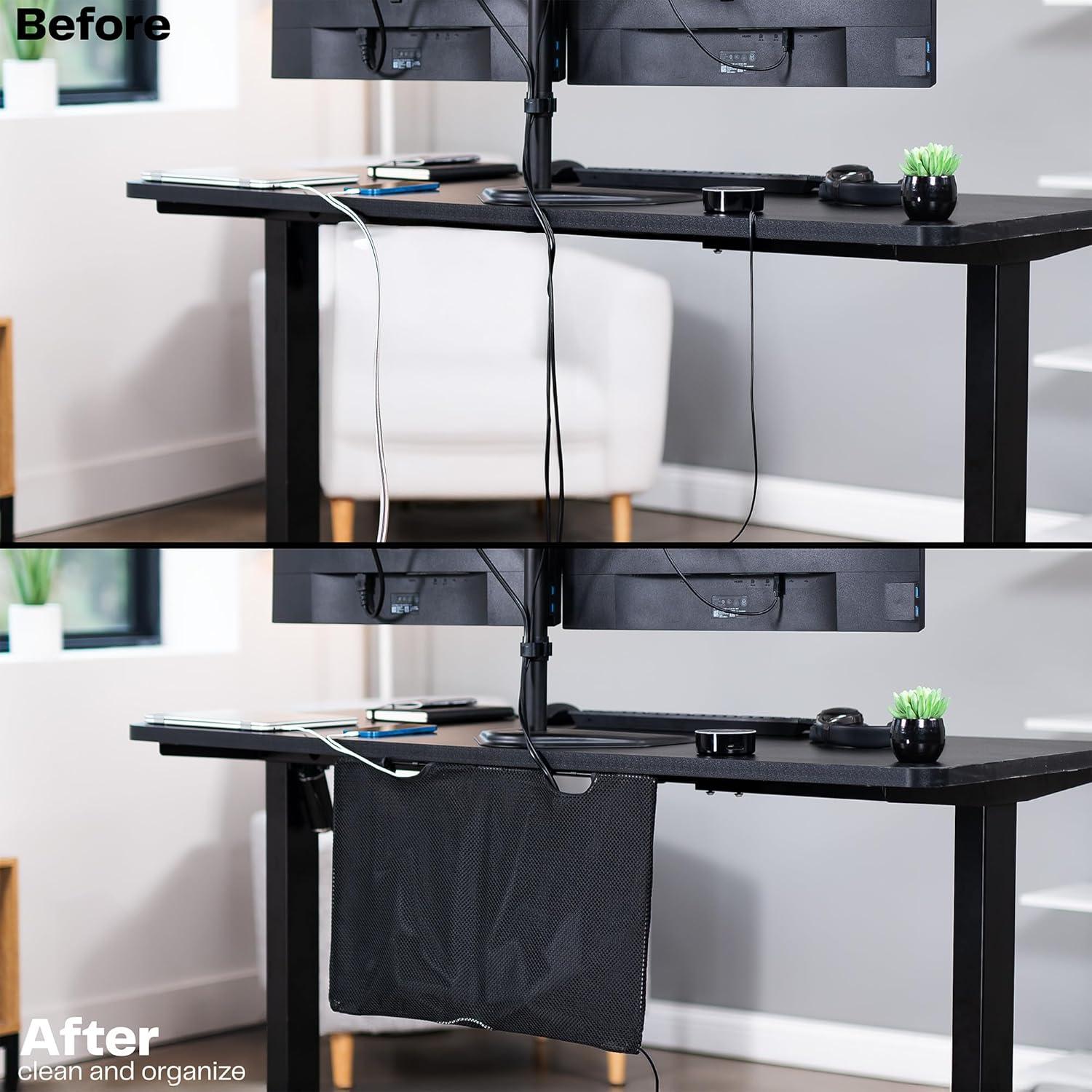 Falda de Escritorio VIVO 24" Negro con Gestión de Cables