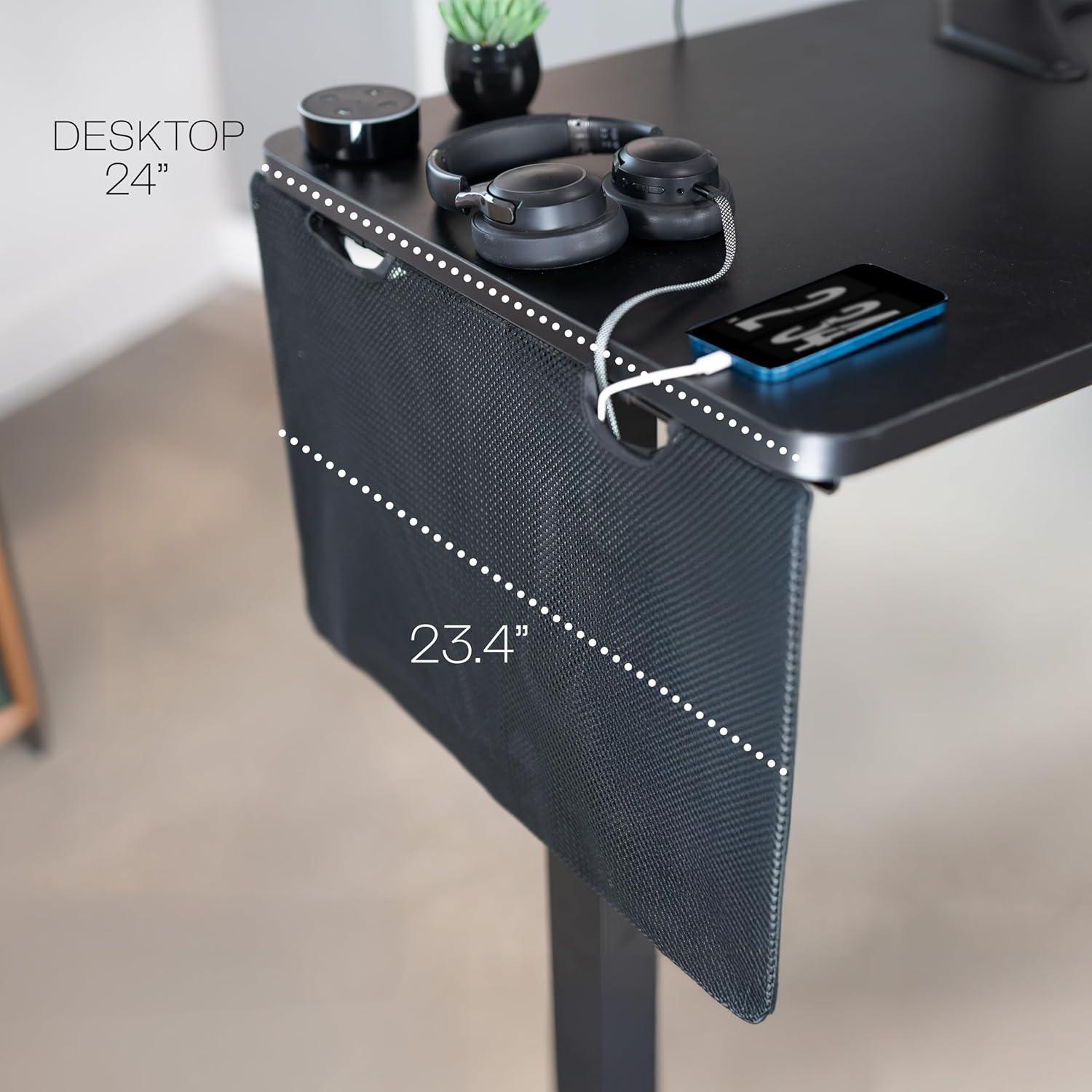 Falda de Escritorio VIVO 24" Negro con Gestión de Cables