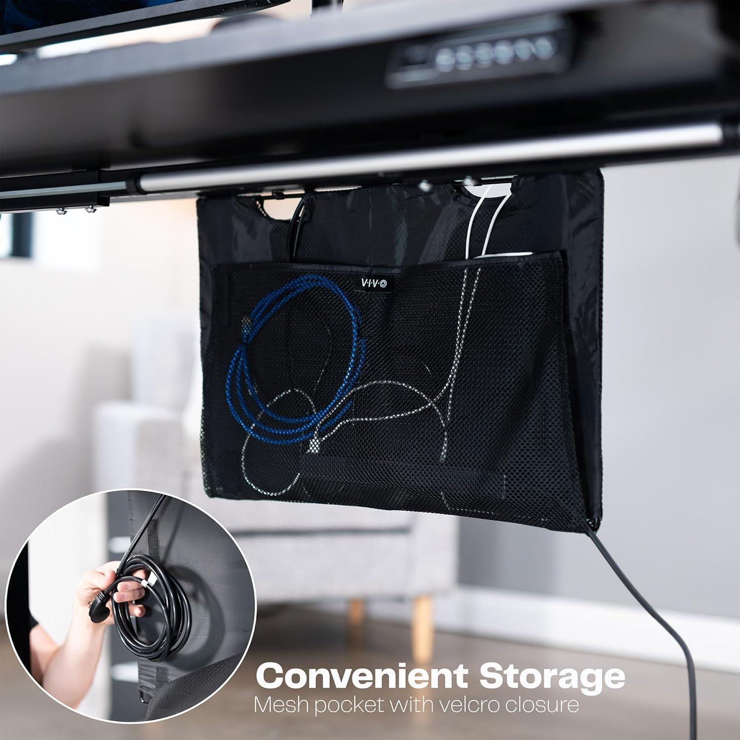 Falda de Escritorio VIVO 24" Negro con Gestión de Cables