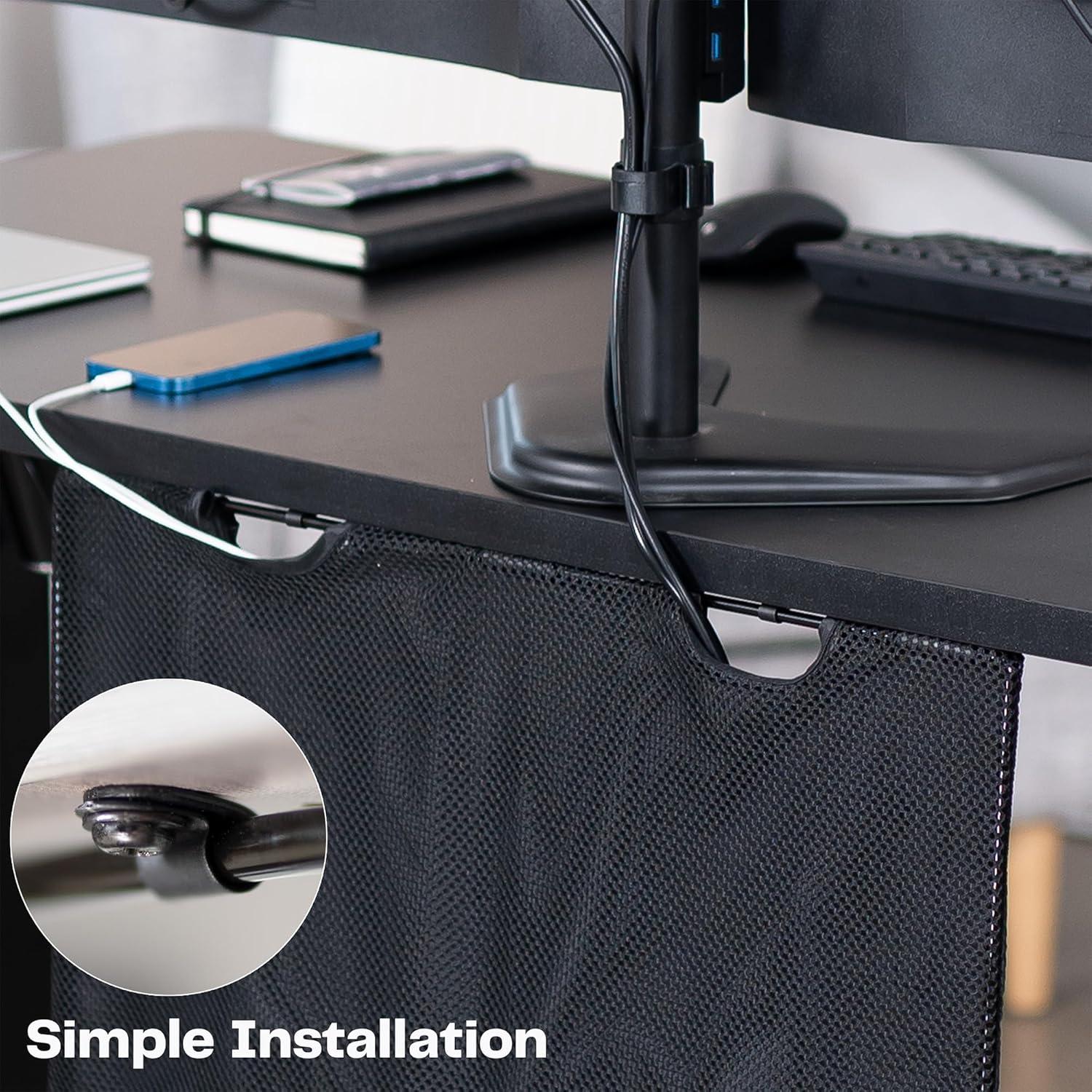 Falda de Escritorio VIVO 24" Negro con Gestión de Cables